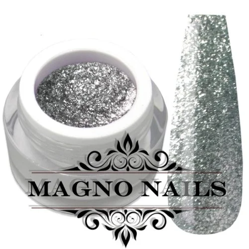 UV Gel - 1903 - Chrome Glitter Glam Gel - Silver Star